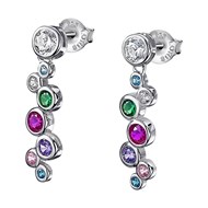 Boucles d'oreilles Lotus Silver_x000D_
pierres multicolores