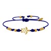 Bracelet Tortue Émaillé Blanche Laiton Doré - Bleu Navy - vue V1