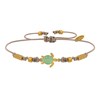 Bracelet Tortue Émaillé Turquoise Laiton Doré - Beige - vue V1