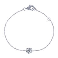 Bracelet Argent 925 Rhodié et Zirconium Transparent