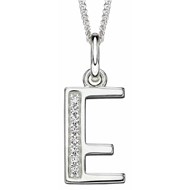 Collier lettre E en argent 925