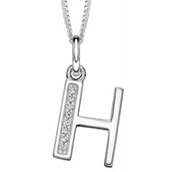 Collier lettre H en argent 925