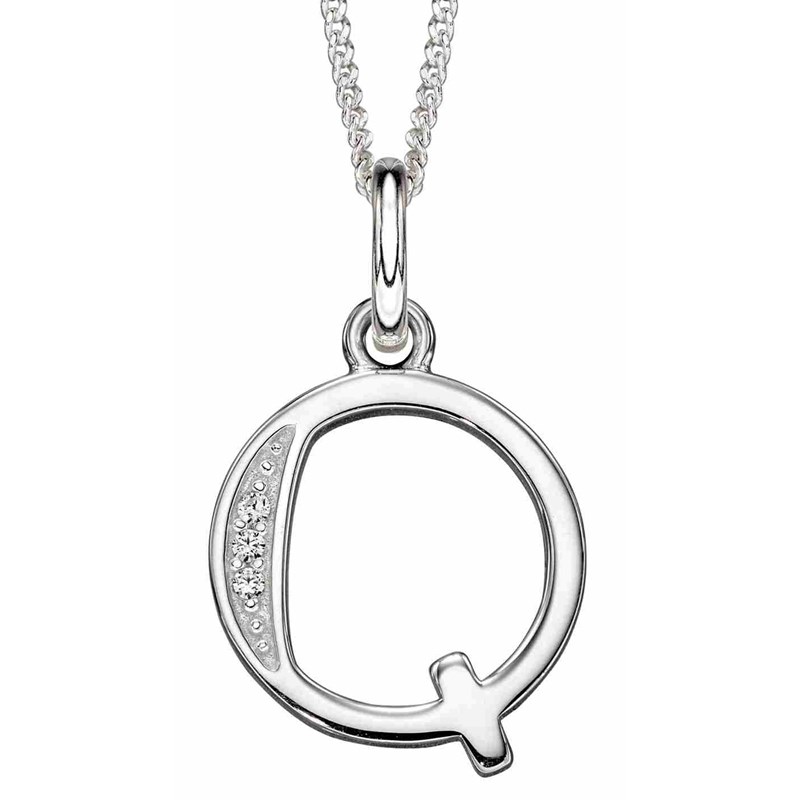 Collier lettre Q en argent 925