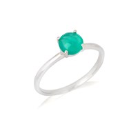 BAGUE ONYX VERTE ARGENT RHODIE 925/1000