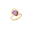 BAGUE AMETHYSTE ARGENT DORE 925 - vue V1