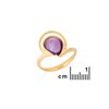 BAGUE AMETHYSTE ARGENT DORE 925 - vue V2