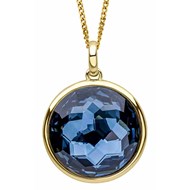 Collier cristal bleu montana plaqué or en argent 925