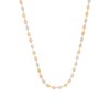 Collier 3 Ors - Tricolore Jaune Blanc Rose -  Grain de Café 45cm - Femme - vue V1