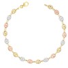 Bracelet 3 Ors - Tricolore Jaune Blanc Rose - Grain de Café - Femme - vue V1