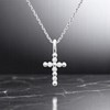 Collier croix oxydes de zirconium Argent 925 Rhodié - vue V4