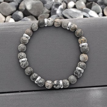 Bracelet pierres naturelles Agate Acier