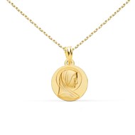 Collier - Médaille Vierge Marie Or Jaune - Chaîne Dorée - Gravure Offerte