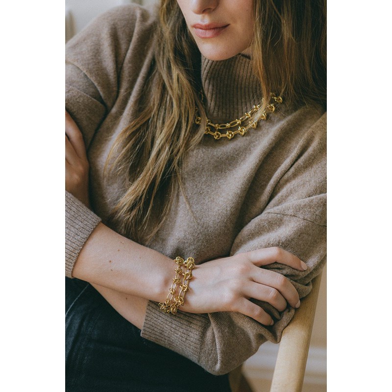 maxi bracelet doré à l'or fin - ATHÉNA - vue 2