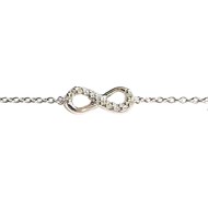 Bracelet femme enfant infini infinity cz cristal en argent 18cm