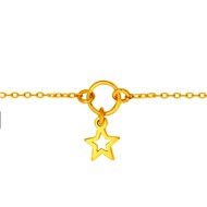 Chaine de cheville femme enfant breloque étoile en plaqué or 23-25 cm
