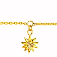 Bracelet de cheville chevillère breloque soleil en plaqué or 25-27 cm