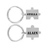 Porte-clés pièce de puzzle amitié couple lot de 2 acier gravure personnalisée - vue V4