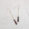 Boucles d'Oreilles Grenat en Argent 925 Doré - vue V2