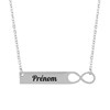 Collier infini prénom gravure personnalisée acier poli - vue V1