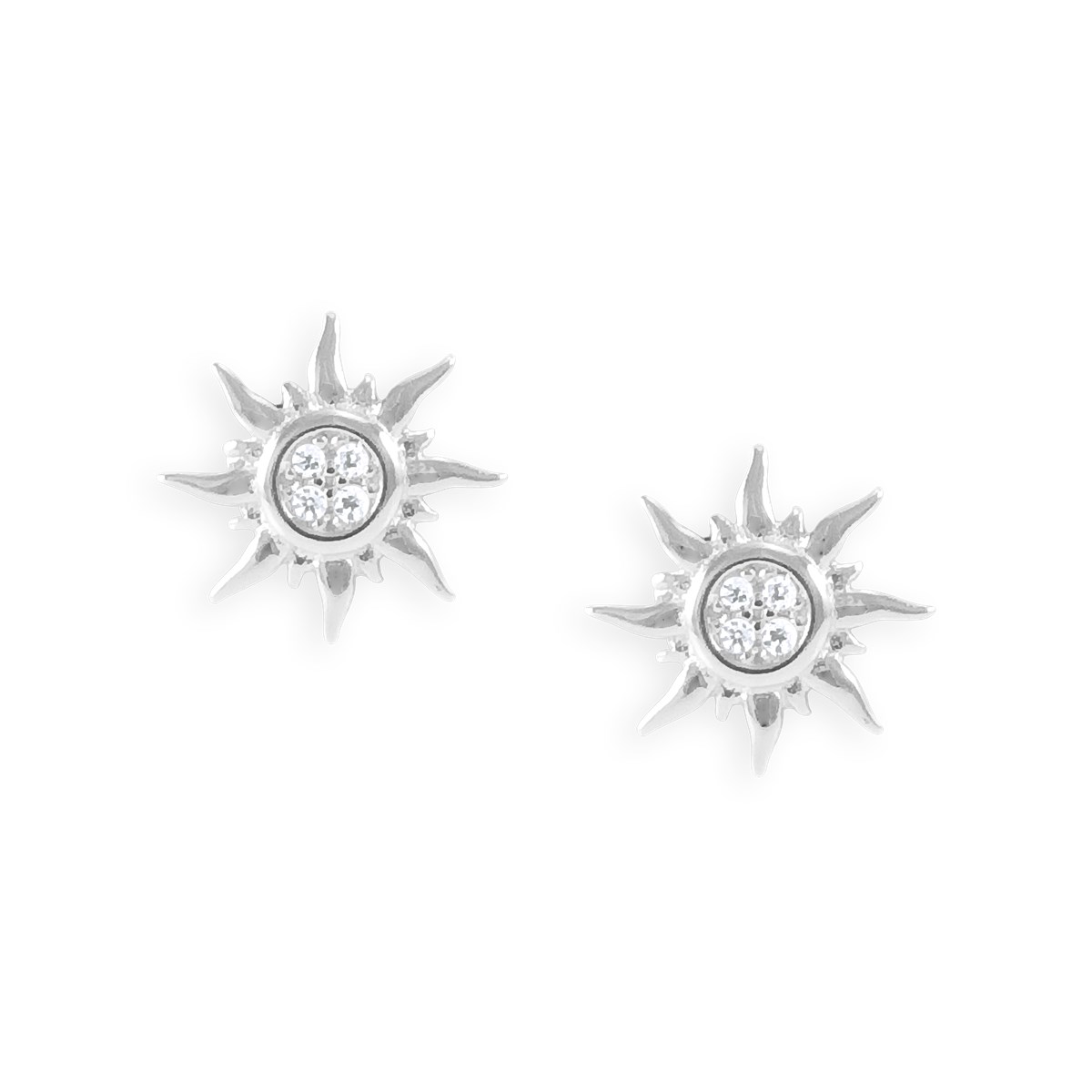 Boucles d'oreilles en argent 925 rhodié avec oxydes de zirconium