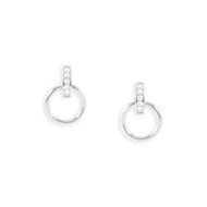 Boucles d'oreilles en argent 925 rhodié avec oxydes de zirconium