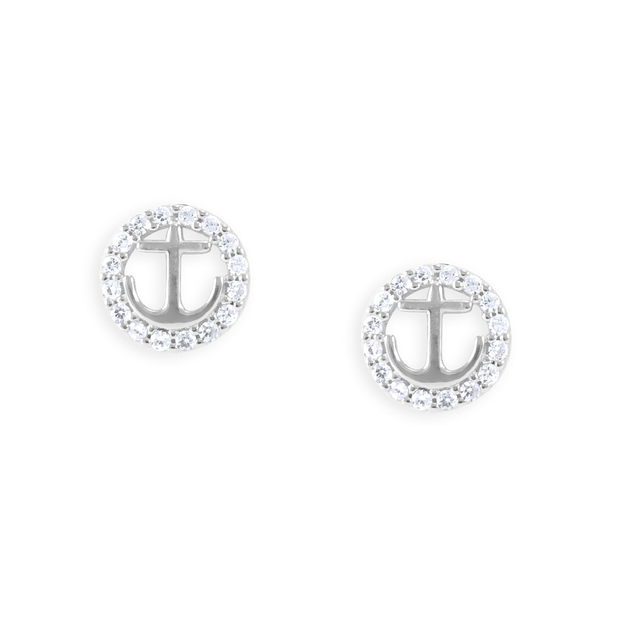 Boucles d'oreilles en argent 925 rhodié avec oxydes de zirconium