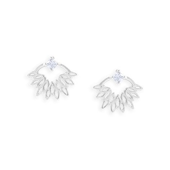 Boucles d'oreilles en argent 925 rhodié avec oxydes de zirconium