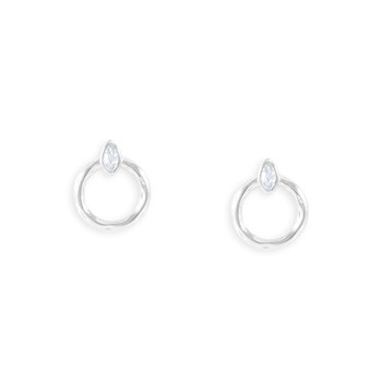 Boucles d'oreilles en argent 925 rhodié avec oxydes de zirconium