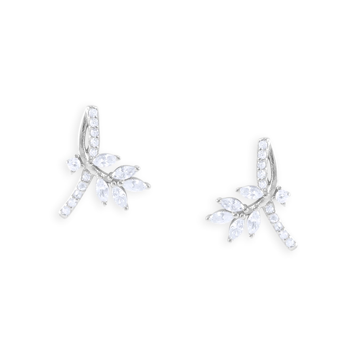 Boucles d'oreilles en argent 925 rhodié avec oxydes de zirconium