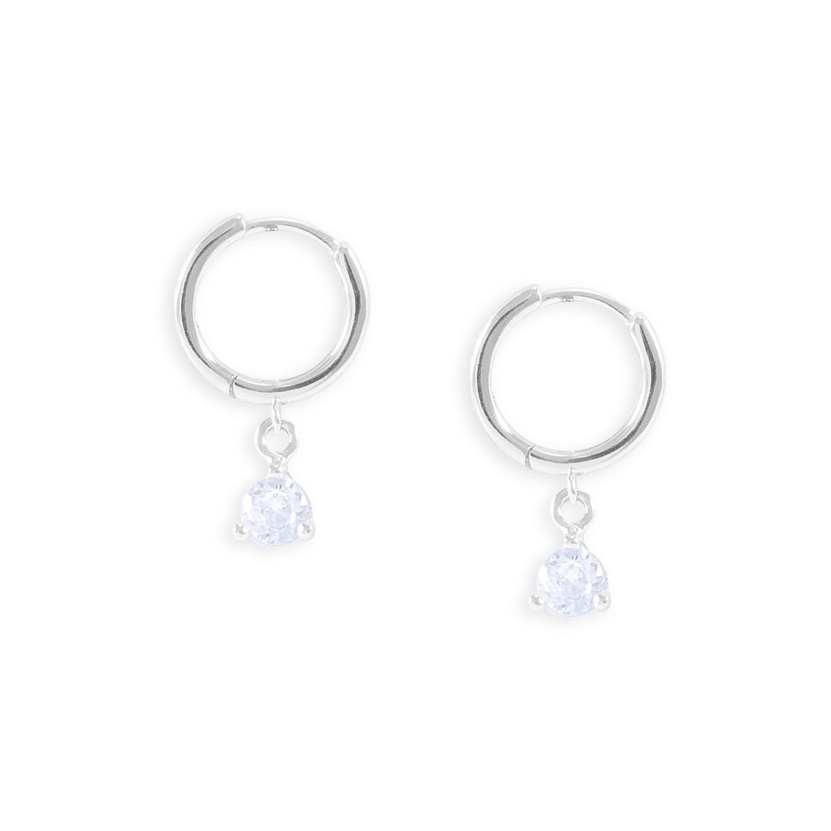 Boucles d'oreilles en argent 925 rhodié avec oxydes de zirconium