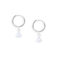 Boucles d'oreilles en argent 925 rhodié avec oxydes de zirconium