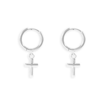 Boucles d'oreilles croix en argent 925 rhodié