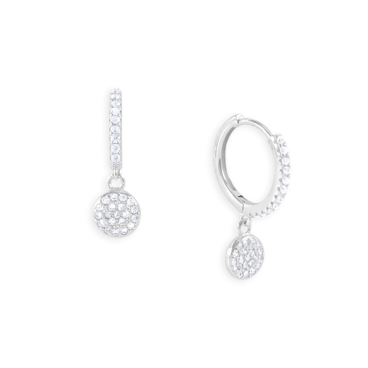 Boucles d'oreilles en argent 925 rhodié avec oxydes de zirconium