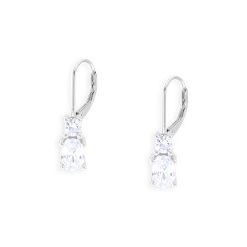 Boucles d'oreilles en argent 925 rhodié avec oxydes de zirconium