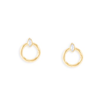 Vergulde oorbellen met zirkoniumoxide