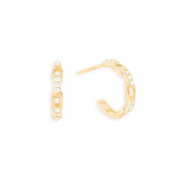 Vergulde oorbellen met zirkoniumoxide