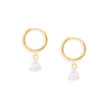 Vergulde oorbellen met zirkoniumoxide