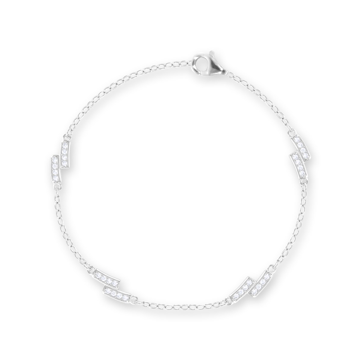 Bracelet en argent 925 rhodié avec oxydes de zirconium