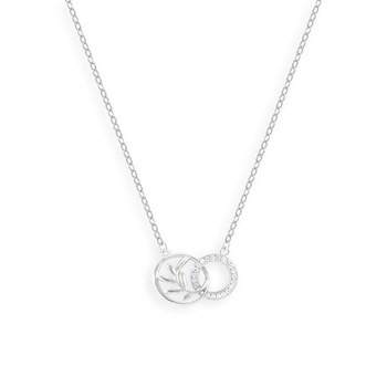 Collier en argent 925 rhodié avec oxydes de zirconium