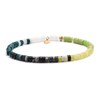 Bracelet Perles Heishi Jaspe Blanc Malachite Jaspe Jaune Et Vert 4mm - vue V1