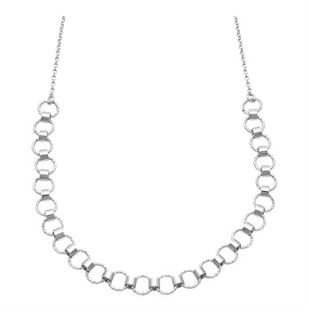 Moderne Diamant Rhodium Zilveren Ketting