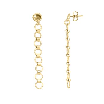 Modern Diamond-Gilt Silver Earrings