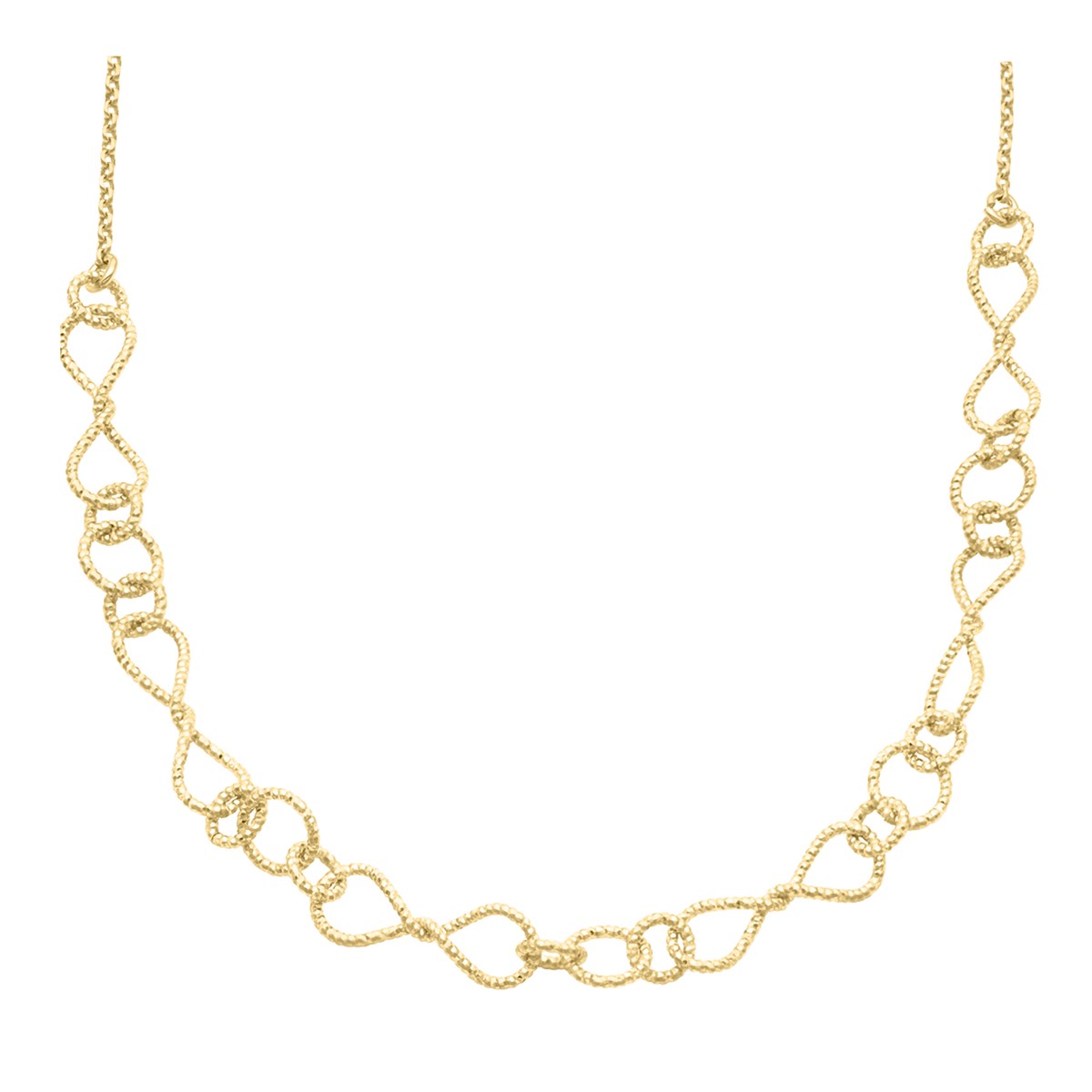 Collier En Argent Doré Diamanté Torsadé