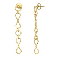 Boucles D'oreilles En Argent Doré Diamanté Torsadée