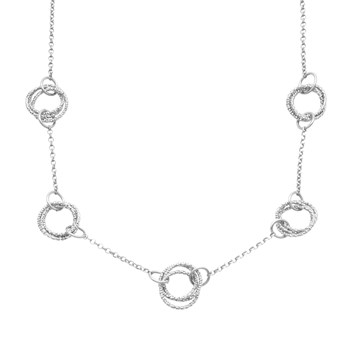 Klassieke Diamond Rhodium Zilveren Ketting