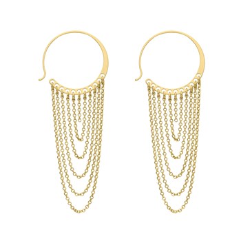 Gold-plated Silver Earrings Multi-Chain Circle