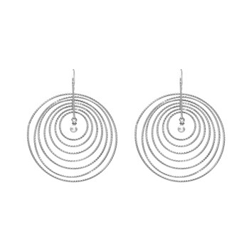 Multi Ronde Rhodium Zilveren Oorbellen Met Natuurlijke Parel45 mmcm