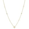 Collier Argent Doré étoile Et Perles Naturelles Blanches - vue V1