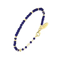 Bracelet Argent Doré Simple Perles Naturelles Lapis