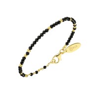 Bracelet Argent Doré Simple Perles Naturelles Noires